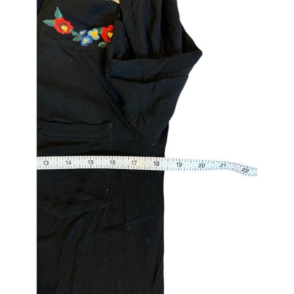 Miss Me Black Embroidered Button up Mini Dress Birds Western Cowgirl Y2K LARGE - Picture 6 of 10